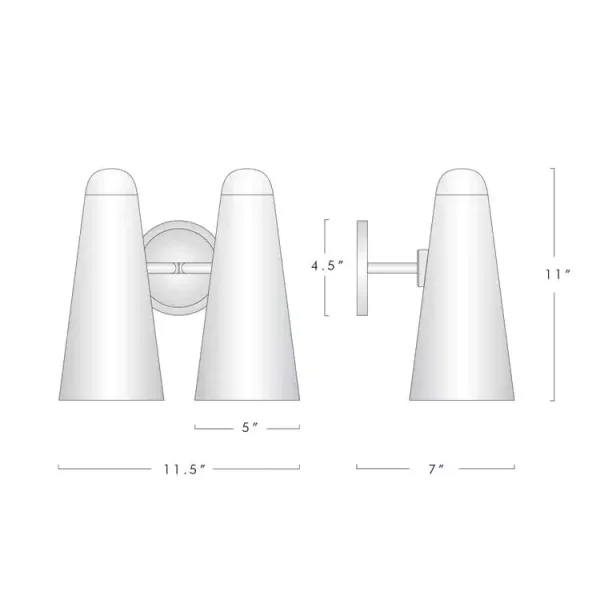 Montfaucon White Porcelain Double Shad Wall Sconce