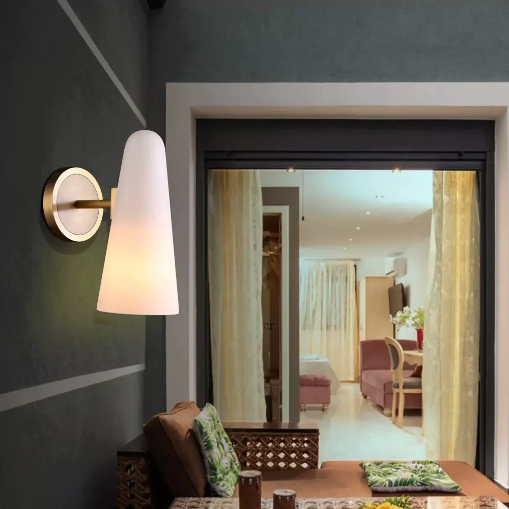 Montfaucon White Porcelain Single Shad Wall Sconce
