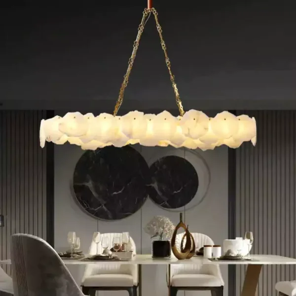 Nasile Linear Alabaster Chain Chandelier