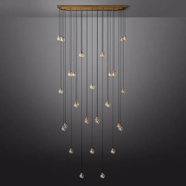 PEARL RECTANGULAR CHANDELIER 72 bronze