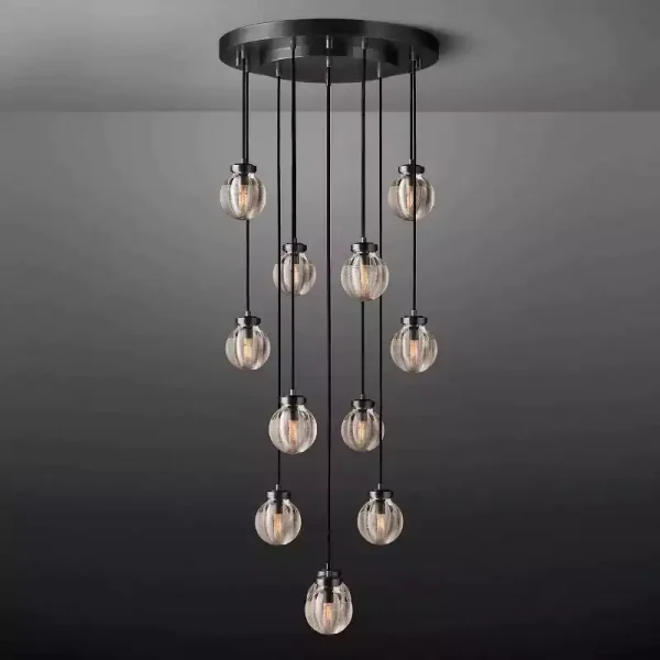 PEARL ROUND CHANDELIER 22 bronze