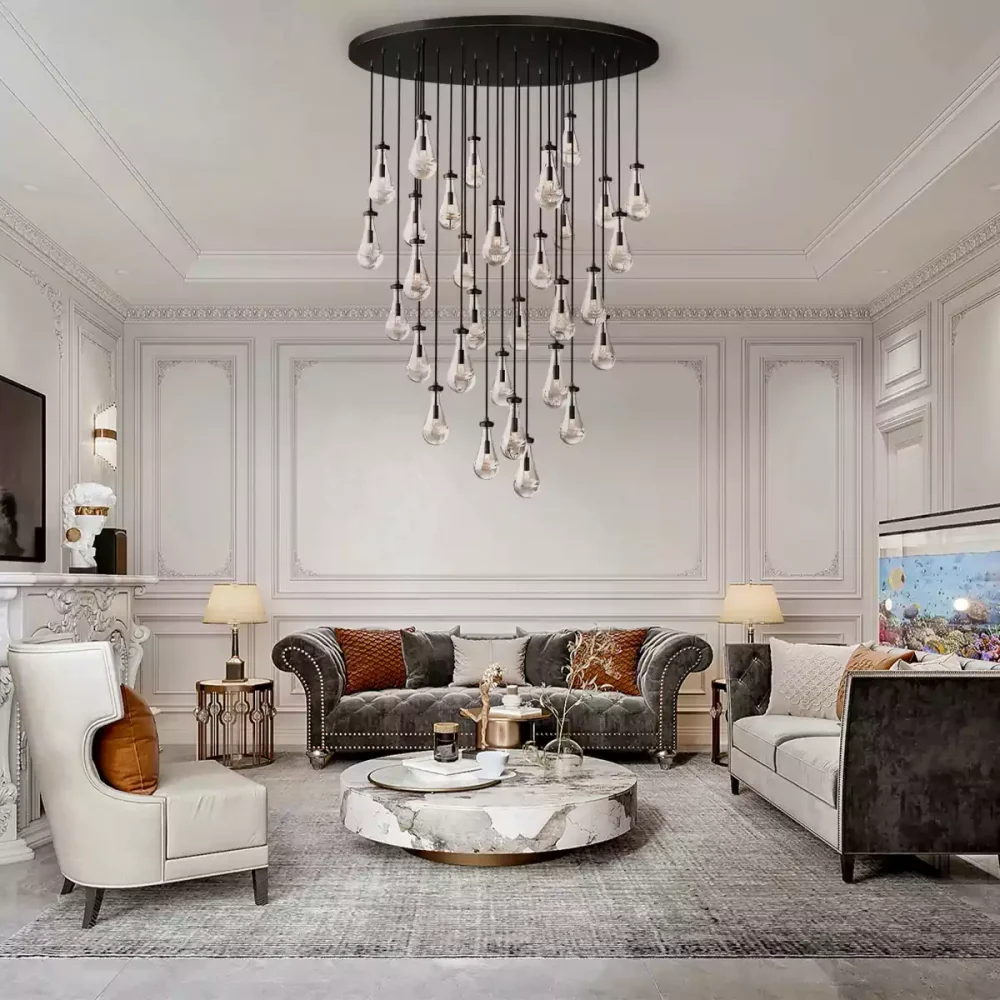 RAIN ROUND CHANDELIER 60