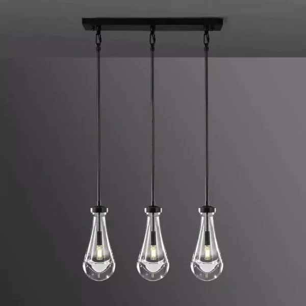 Rain Drops 3 Lights Rectangular Chandelier