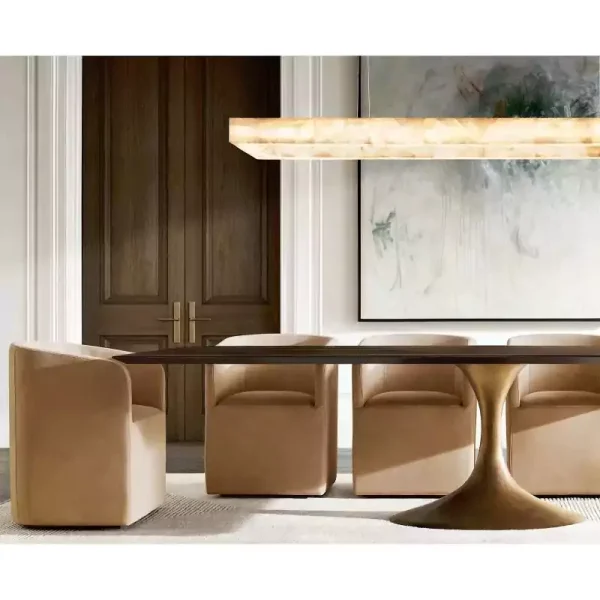 Rivage Rectangular Calcite Chandelier 72