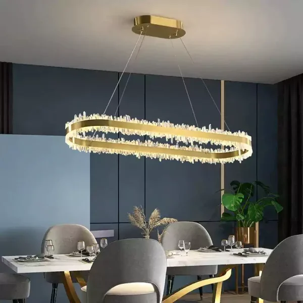 Rock Crystal Oval Chandelier 39