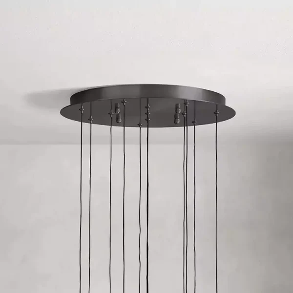 Solitaire Raindrop Round Chandelier 17 bronze