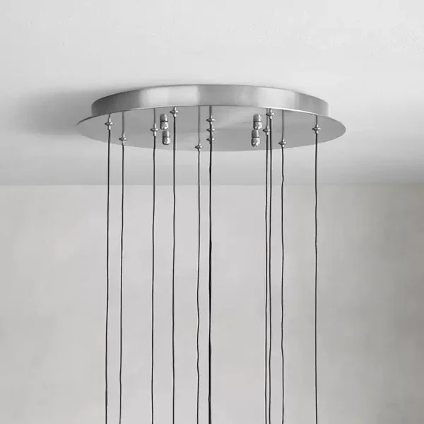 Solitaire Raindrop Round Chandelier 17 nickel