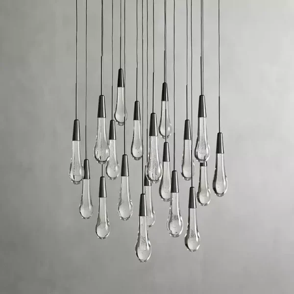 Solitaire Raindrop Round Chandelier 24 bronze