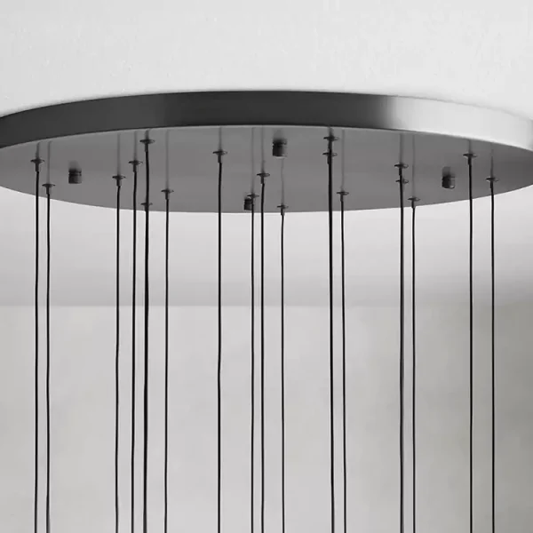Solitaire Raindrop Round Chandelier 24 bronze
