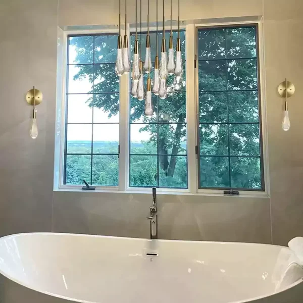 Solitaire Raindrop Round Chandelier
