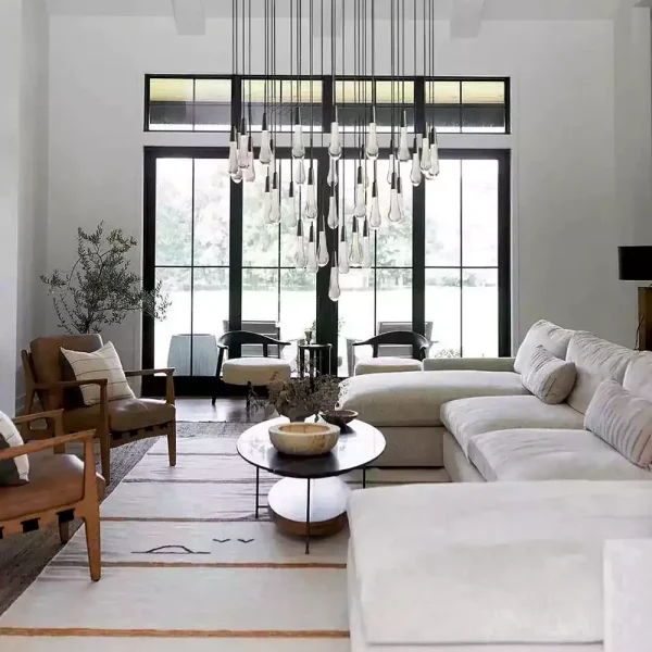 Solitaire Raindrop Round Chandelier