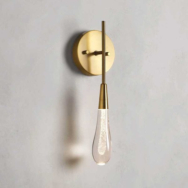 Solitaire Glass Raindrop Wall Sconce