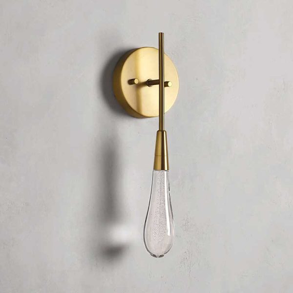 Solitaire Glass Raindrop Wall Sconce