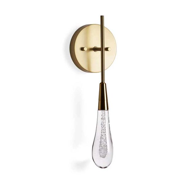 Solitaire Glass Raindrop Wall Sconce