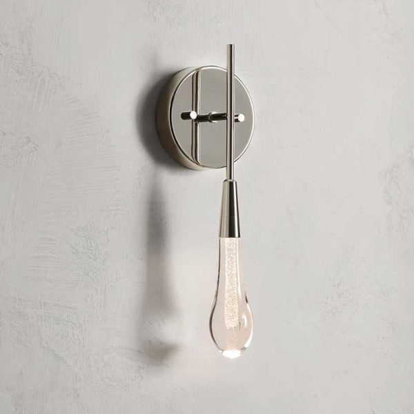 Solitaire Glass Raindrop Wall Sconce