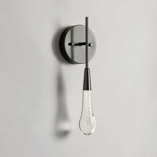 Solitaire Glass Raindrop Wall Sconce