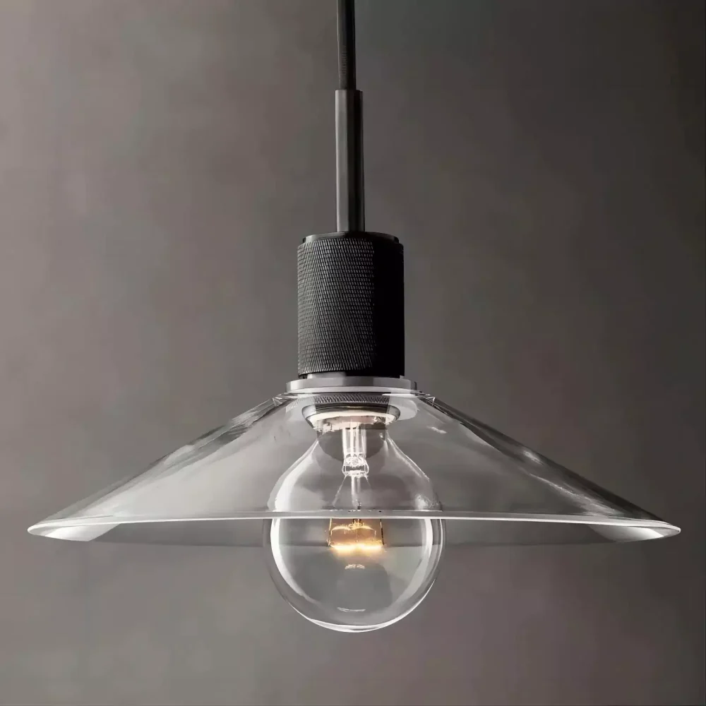 UTILITAIRE GLASS SLOPE SHADE PENDANT bronze