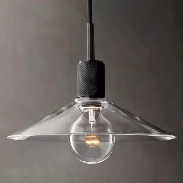 UTILITAIRE GLASS SLOPE SHADE PENDANT bronze