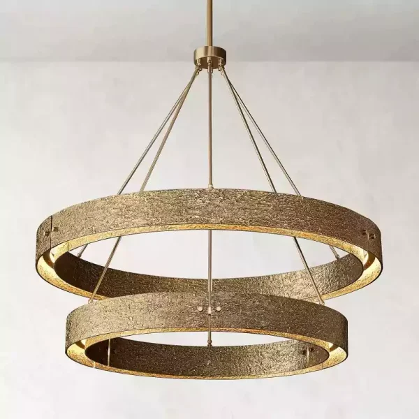Vouvray Two-Tier Tier Round Chandelier 60 brass