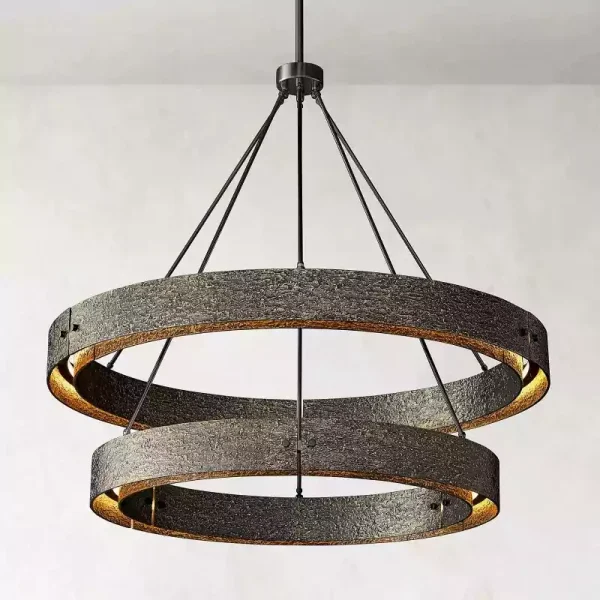 Vouvray Two-Tier Tier Round Chandelier 60 bronze